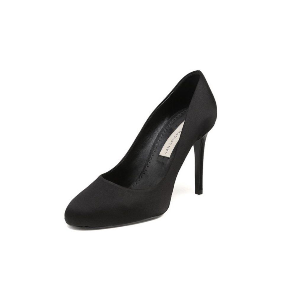 Stella Mccartney - New In Branded Box W/Dust Bag Black Satin Heels